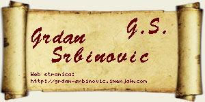 Grdan Srbinović vizit kartica